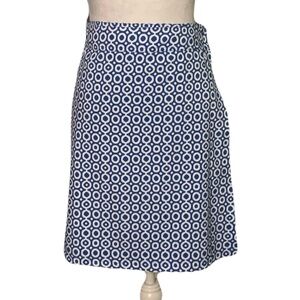 Ripskirt Hawaii Womens Large Blue & White Graphic Print Patterned Mini Skirt